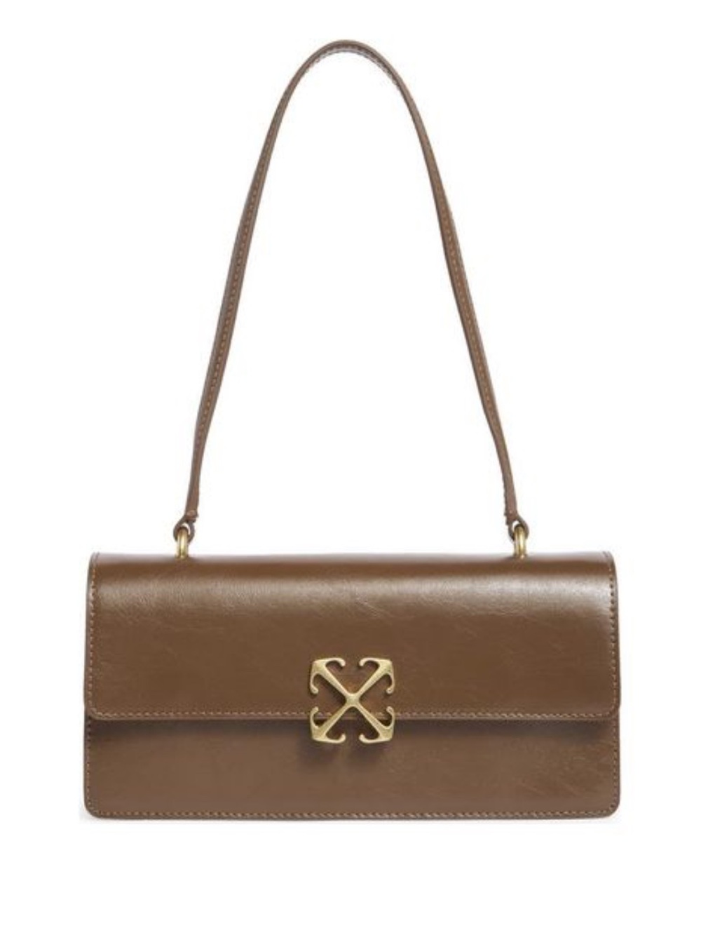 Off‑White Jitney Leather East‑West Shoulder Bag